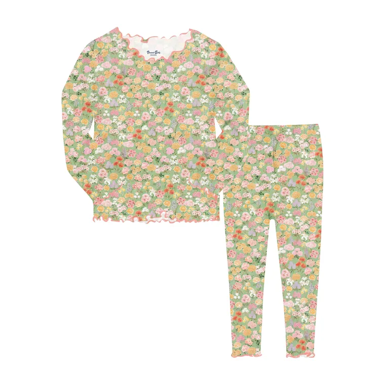 Bloom Door bamboo long sleeve pajama set, flat lay