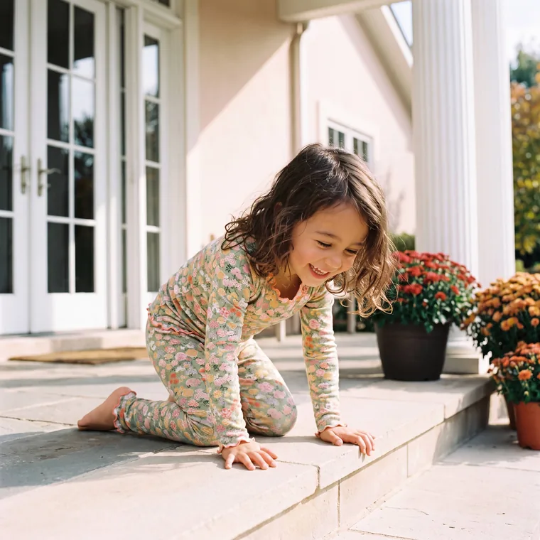 Bloom Door bamboo long sleeve pajama set, in wear