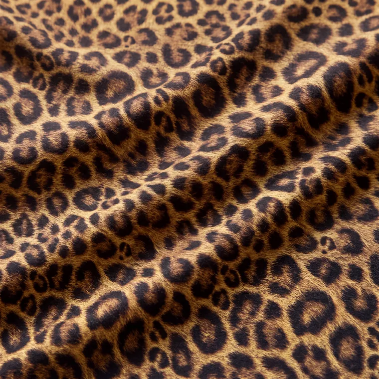 Leopard bamboo long sleeve pajama set, fabric