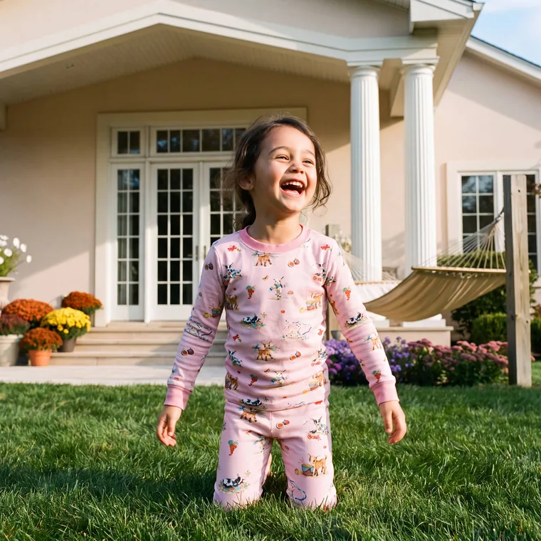 Little Goat bamboo long sleeve pajama set, in wear