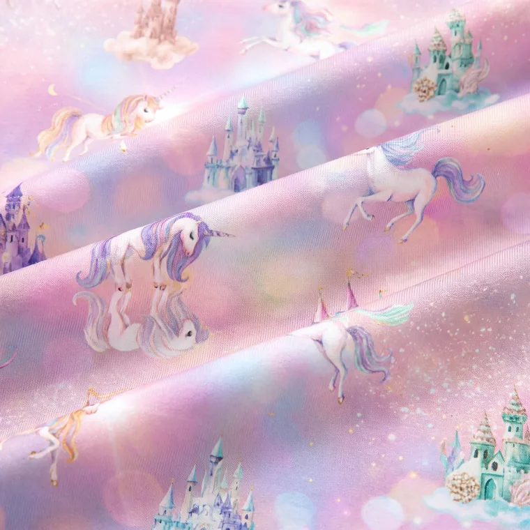 Unicorn Realm bamboo long sleeve pajama set, fabric