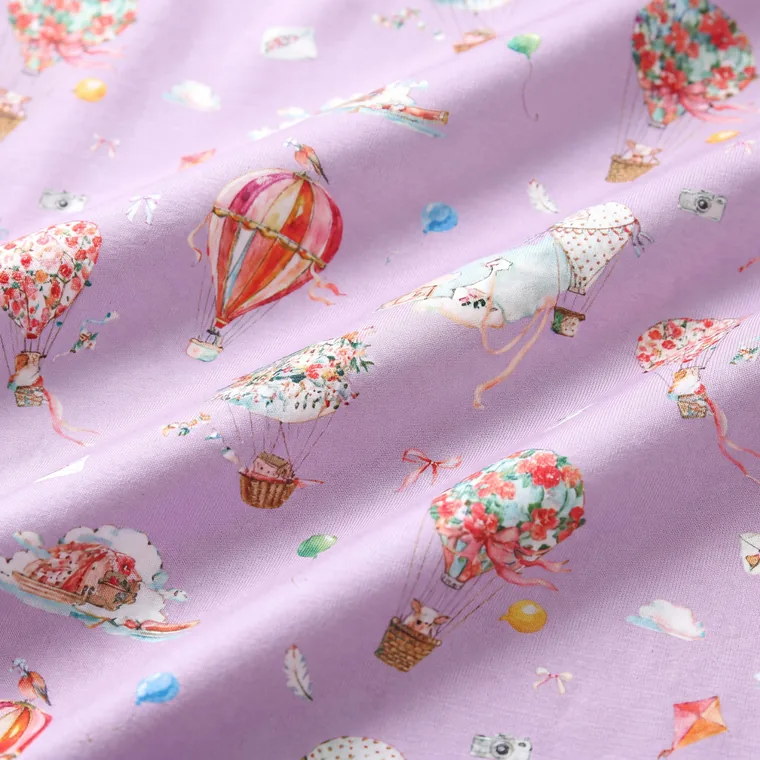 Whimsically bamboo long sleeve pajama set, fabric